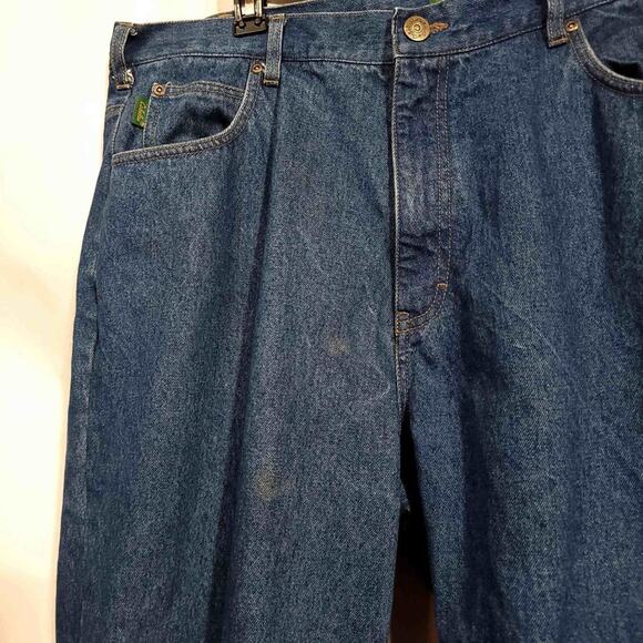 Cabelas Flannel Lined Plaid Jeans Denim Mens Pants Work Used Size 40 Inseam 30.5 - Picture 3 of 11